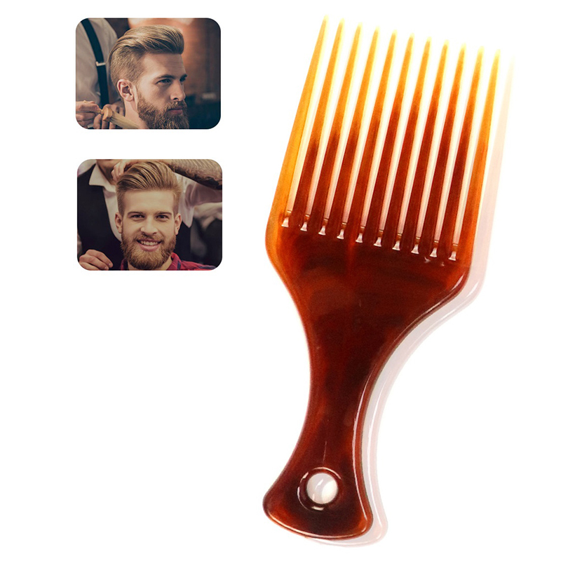 Afro Pick Comb - 広い歯ブラシピックコームフォークヘアブラシ挿入ヘアピックコームプラスチック櫛カーリーアフロヘアスタイリングツール女性男性のための