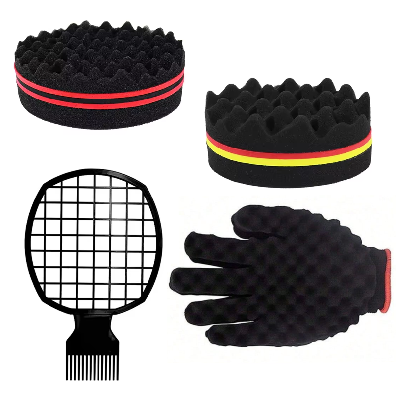 Afro Pick Comb - 2個入りアフロツイストヘアコームスポンジ、男性と女性の巻き髪用、美容師や個人の巻き髪スタイリング用