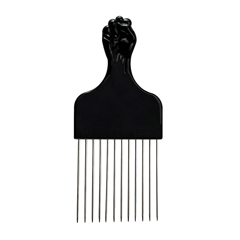 Afro Pick Comb - 新しいプロ仕様の幅広歯アフロコーム、ヘアピック、理髪用コーム、金属製サロンコーム SZI15