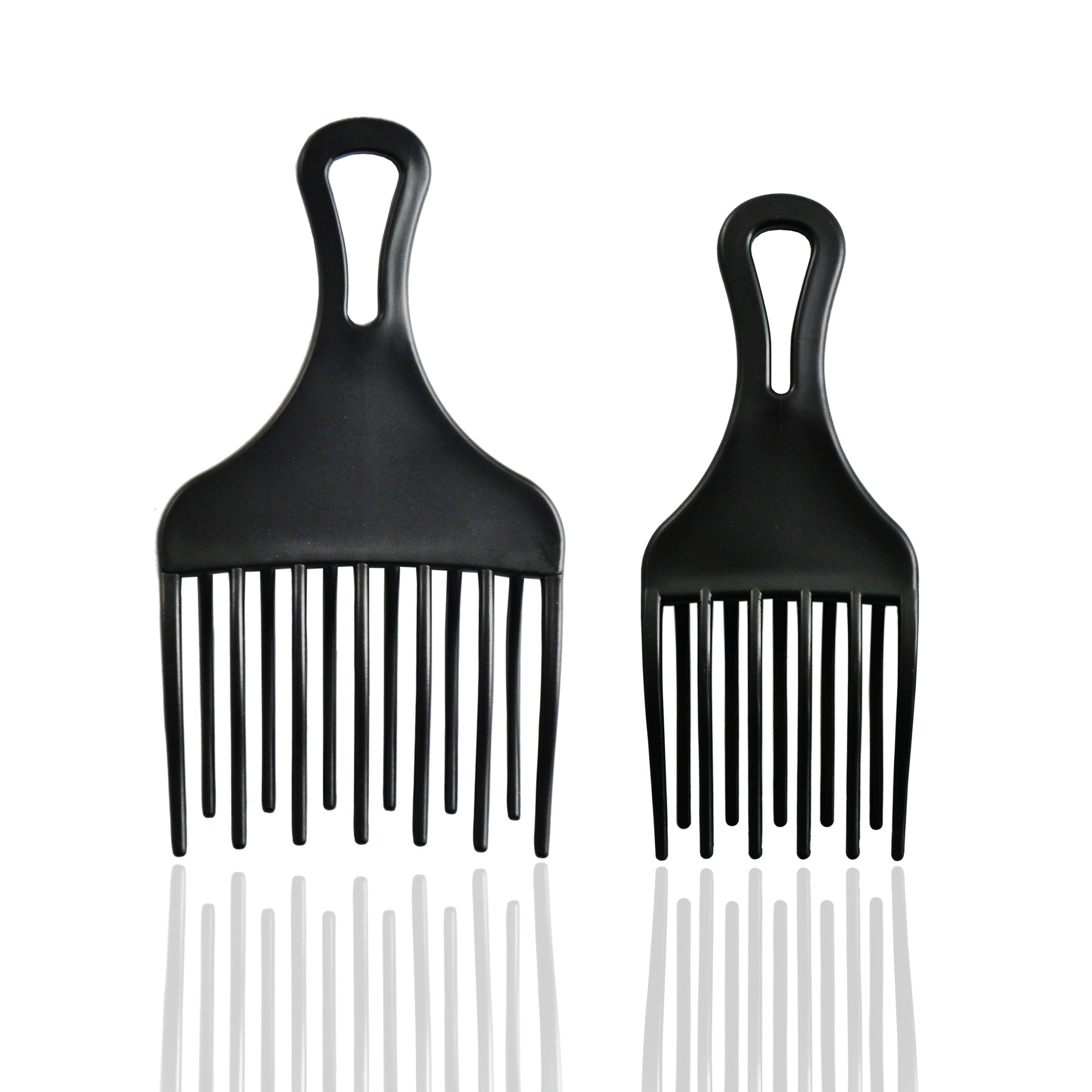 Afro Pick Comb - 幅広歯ブラシピックコームフォークヘアブラシインサートヘアピックコームプラスチックコームカーリーアフロヘアスタイリングツール