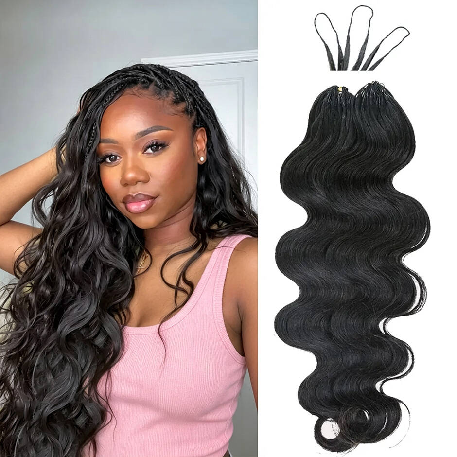 Crochet Braiding Hair - ISEE HAIR ボディウェーブ フェザー クロシェ ヒューマンヘアエクステンション