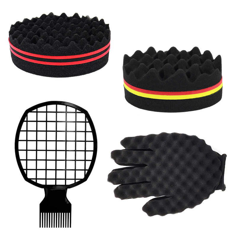 Afro Pick Comb - 2 個アフロツイストヘアコームスポンジ男性と女性の巻き毛スポンジブラシ美容師や個人の巻き毛スタイリング用