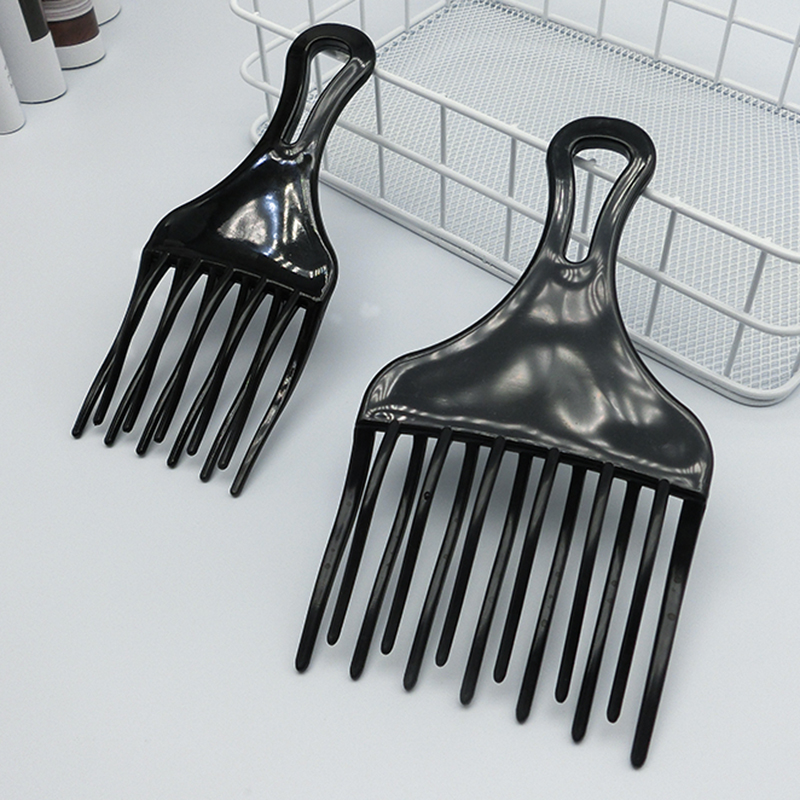 Afro Pick Comb - 1 pc アフロコームワイド歯ブラシピックコームフォークヘアブラシ挿入ヘアピックコームプラスチックギアコームカーリーアフロヘアスタイリングツール