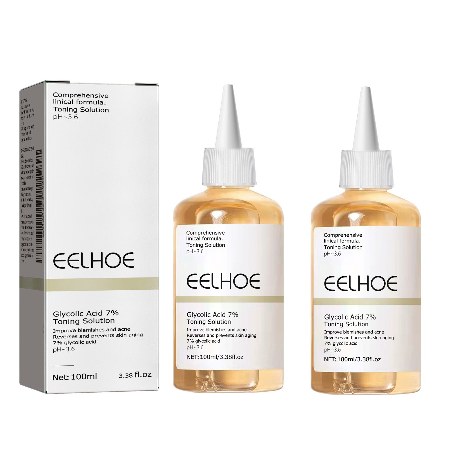 The Ordinary Serum Hyaluronic Acid - グリコール酸 7% 調色ソリューション通常のにきび除去リフティング引き締めしわ輝くフェイシャルスキンケアグリコール酸トナー