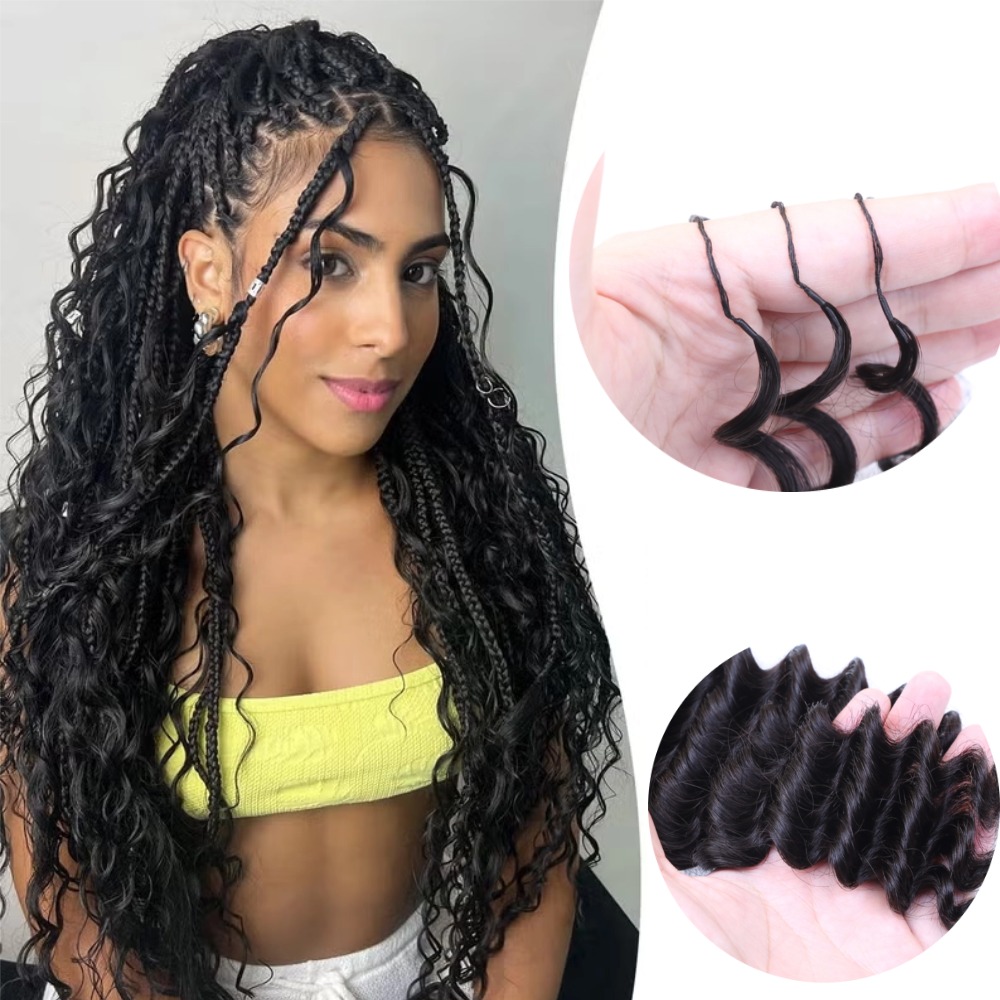 Hair Care Color - 100%人毛ミラクルノットプレループ人毛クロシェヘアバンドルフェザークロシェ人毛エクステノットレスディープウェーブボホブレイズクロシェ人毛女性用