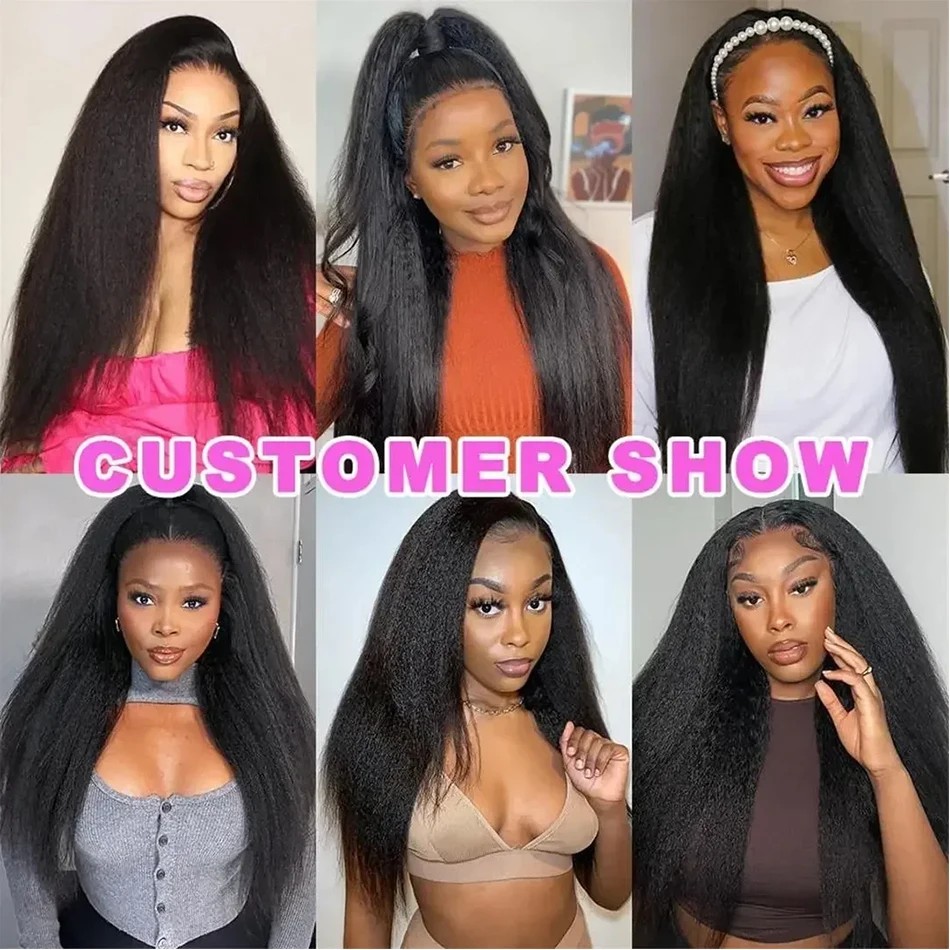 250密度縮毛矯正ストレートハーフウィッグ人毛フリップオーバ - Hair Care Women のレビューと価格