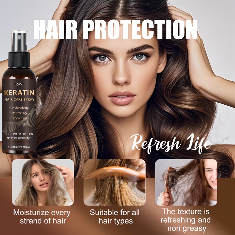 GSWP ケラチンヘアケアスプレー、脂っこさなく素早く吸収さ - Heat Protectant Spray のレビューと価格
