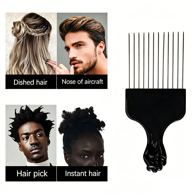 新しいプロ仕様の幅広歯アフロコーム、ヘアピック、理髪用コーム - Afro Pick Comb のレビューと価格