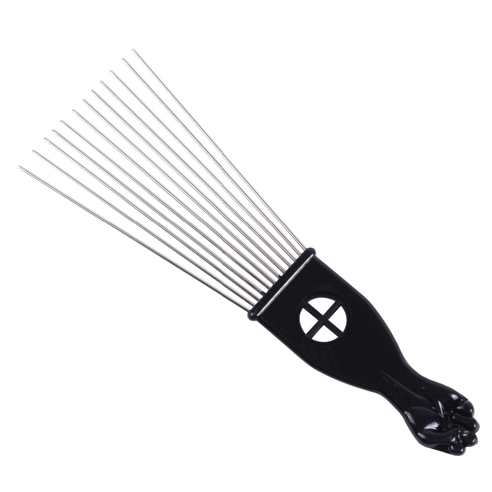 サロン用ブラックメタルコーム,アフリカンアメリカンスタイル, - Afro Pick Comb のレビューと価格