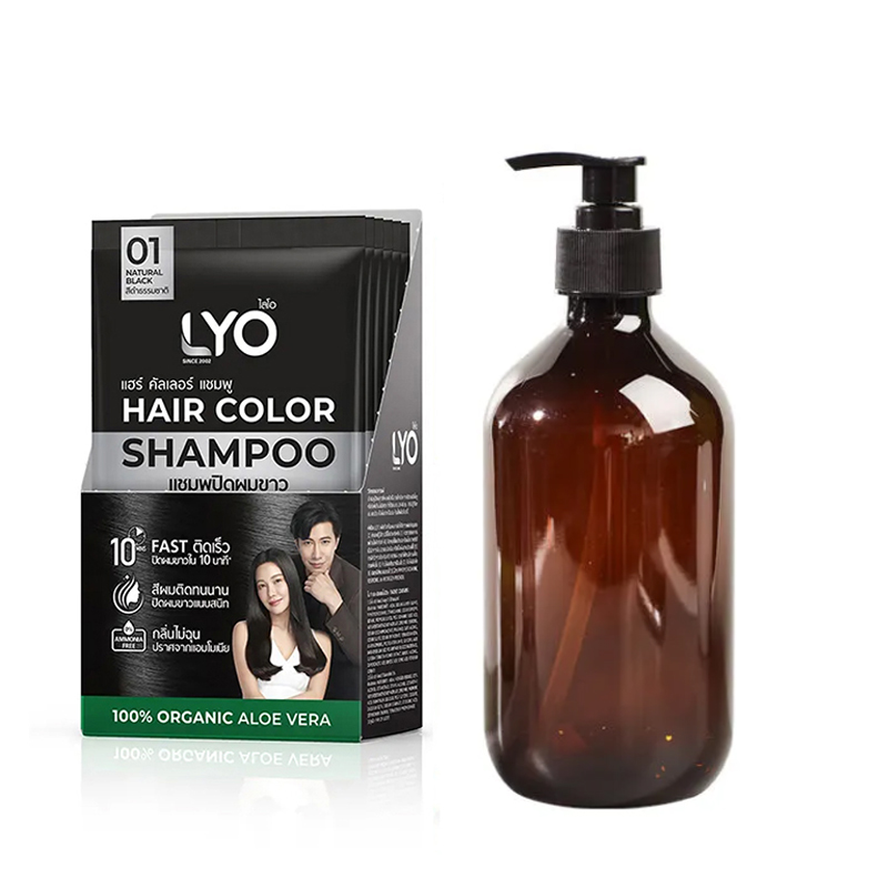 Lyo-天然植物の染毛剤とシャンプーのボトル,栄養のあるケア - Hair Care Color のレビューと価格