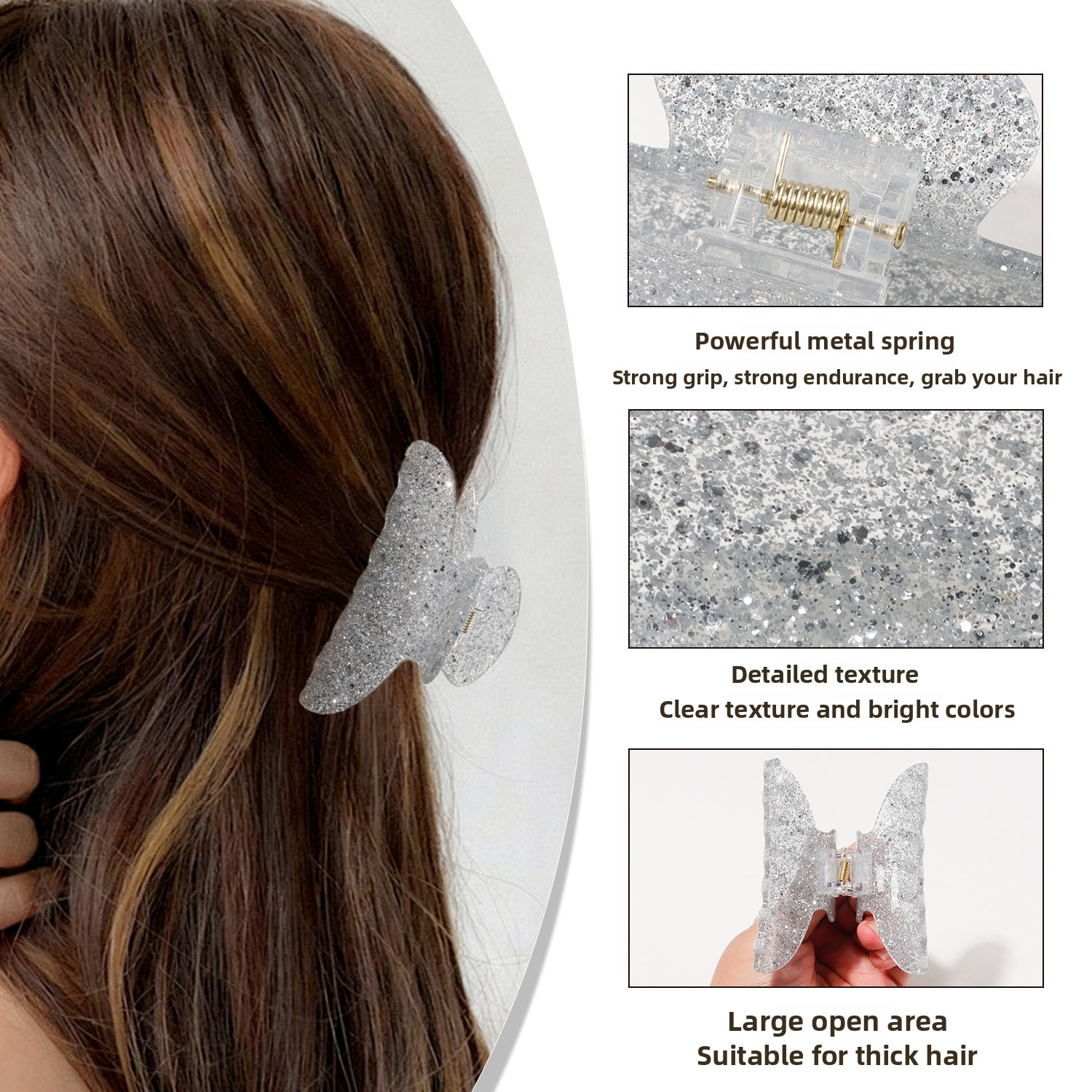 グリッターヘアクロウクリップ ゴールドパウダー スパークルヘ - Hair Care Women のレビューと価格