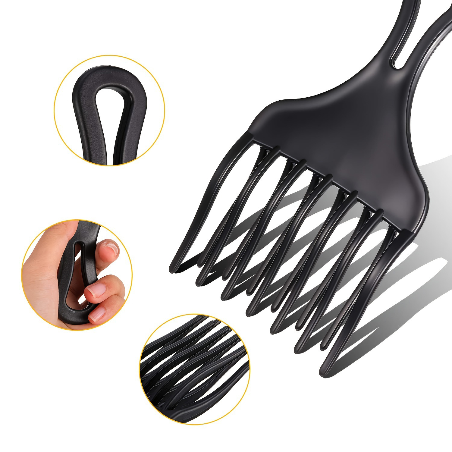 幅広歯ブラシピックコームフォークヘアブラシインサートヘアピッ - Afro Pick Comb のレビューと価格