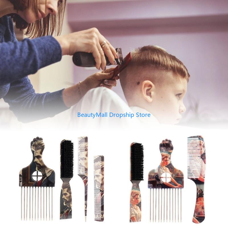 40JD便利なプリントヘアブラシとコームアフロヘアピックさま - Afro Pick Comb のレビューと価格