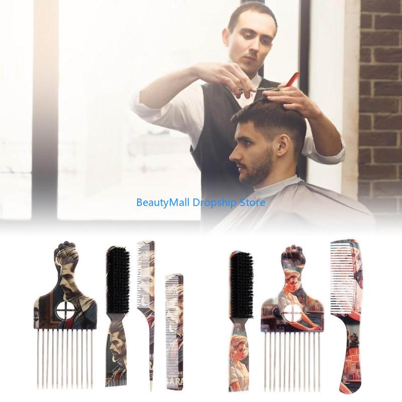 40JD便利なプリントヘアブラシとコームアフロヘアピックさま - Afro Pick Comb のレビューと価格