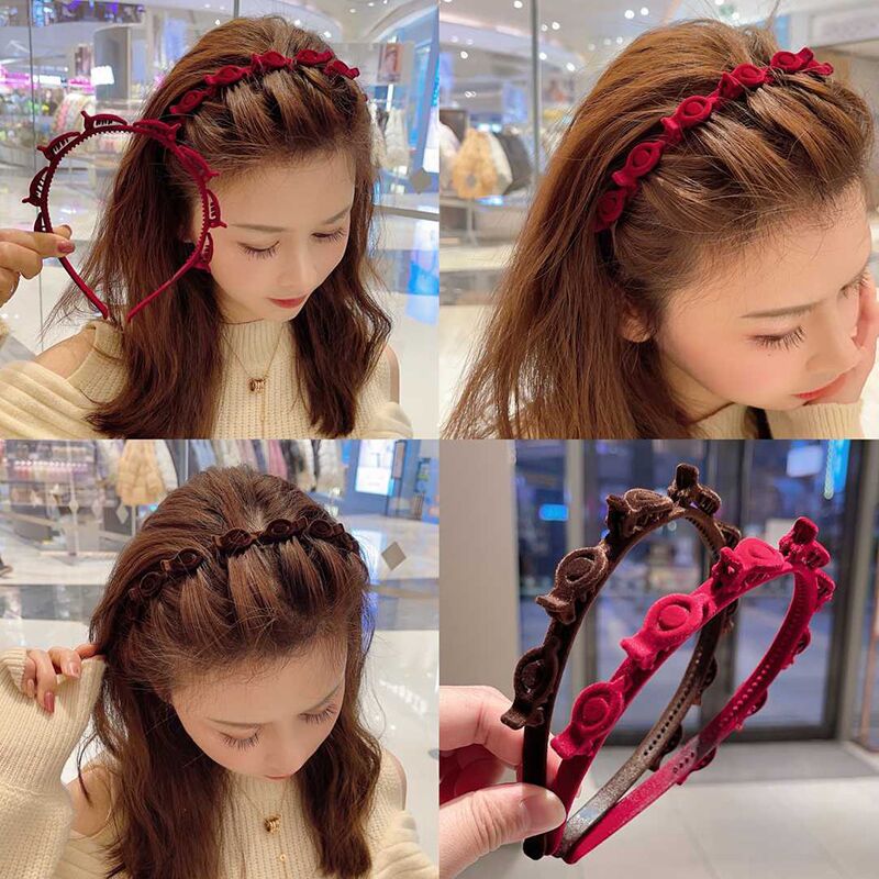1/3個入り フロッキング加工の編み込みヘッドバンド 女性用 - Hair Care Baby のレビューと価格