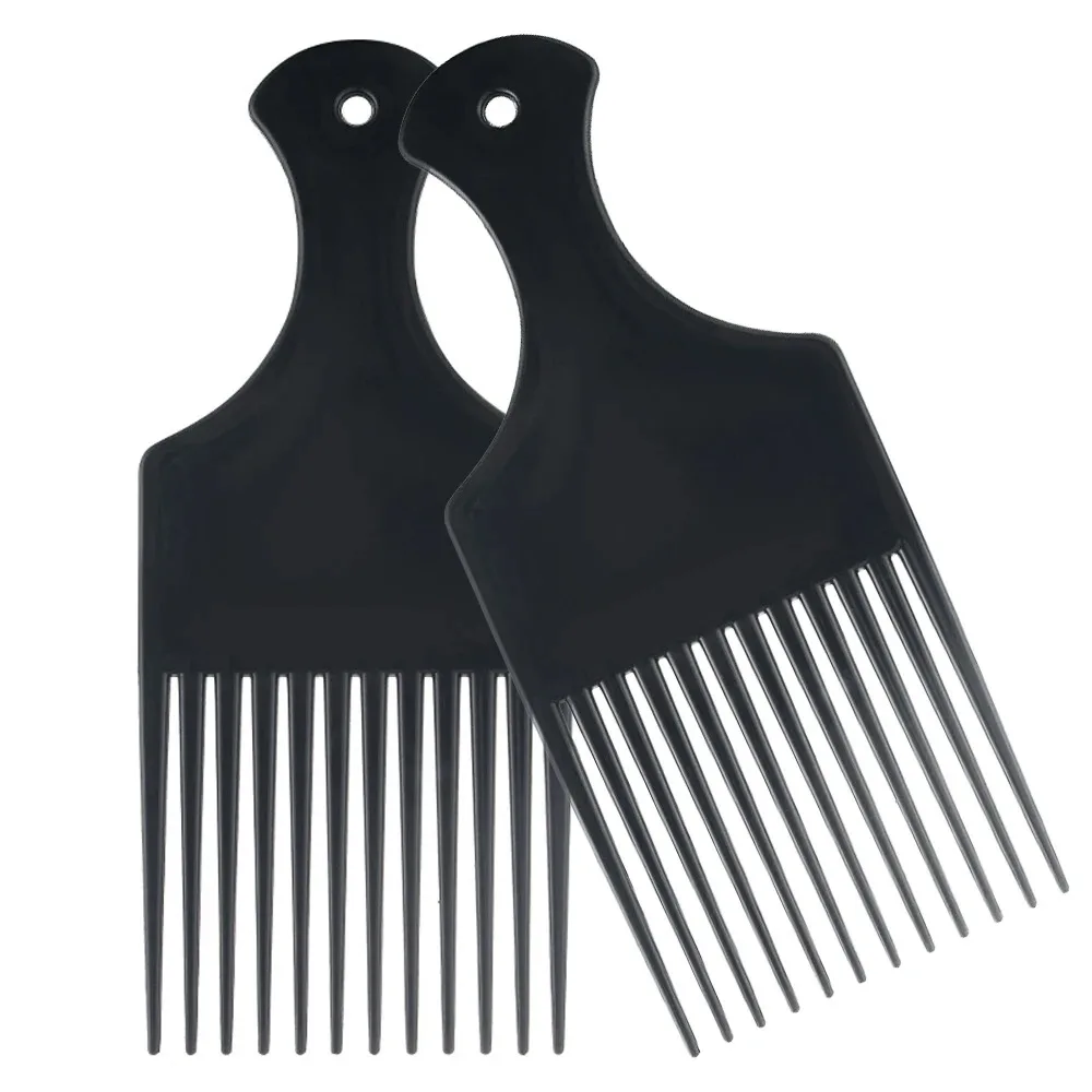 幅広歯ブラシピックコームフォークヘアブラシインサートヘアピッ - Afro Pick Comb のレビューと価格