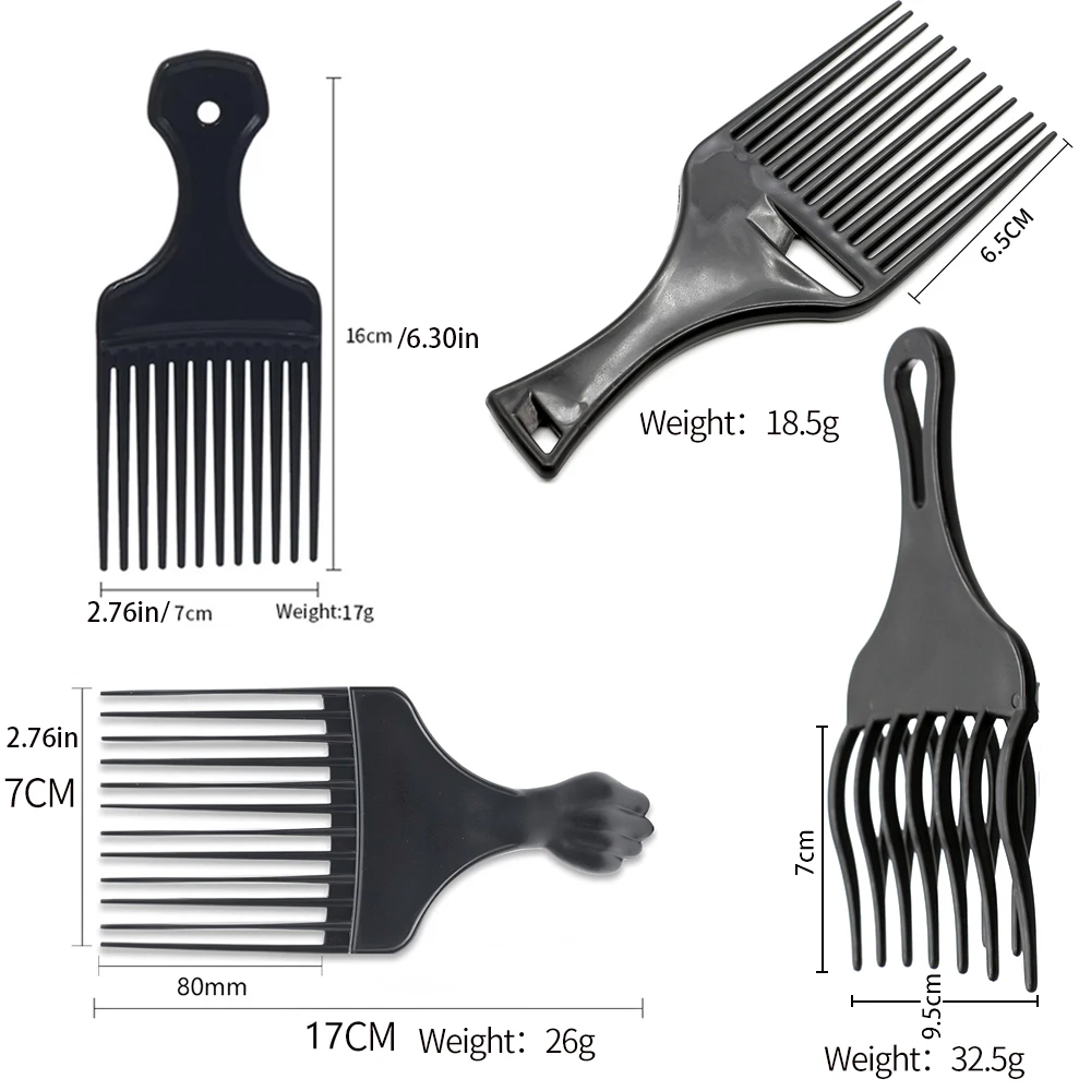 1個入り ブラック インサート アフロヘアコーム プラスチッ - Afro Pick Comb のレビューと価格