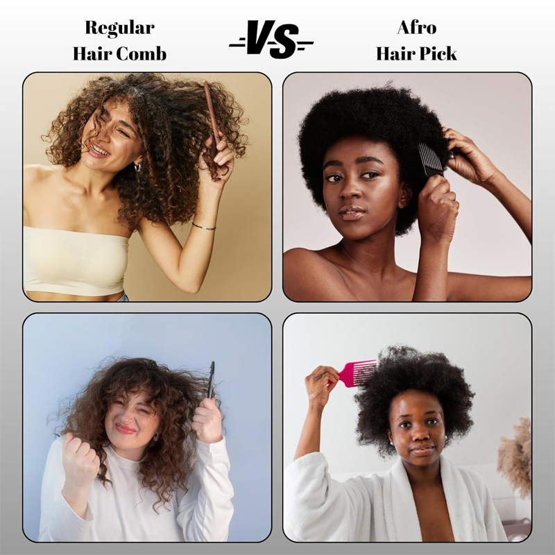 シリコンマジックツイストヘアブラシ＆アフロピックコームセット - Afro Pick Comb のレビューと価格